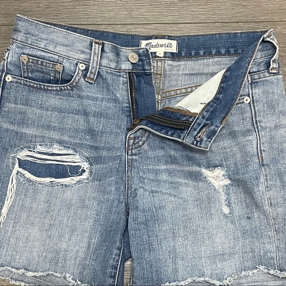 Madewell Women's Boyshorts Shorts Rip & Repair Edition Size 25 Raw Hem High Rise - Picture 6 of 9